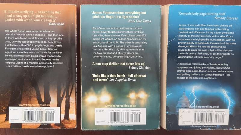 James Patterson: Along came a spider, Kiss the girls, Jack and Jill